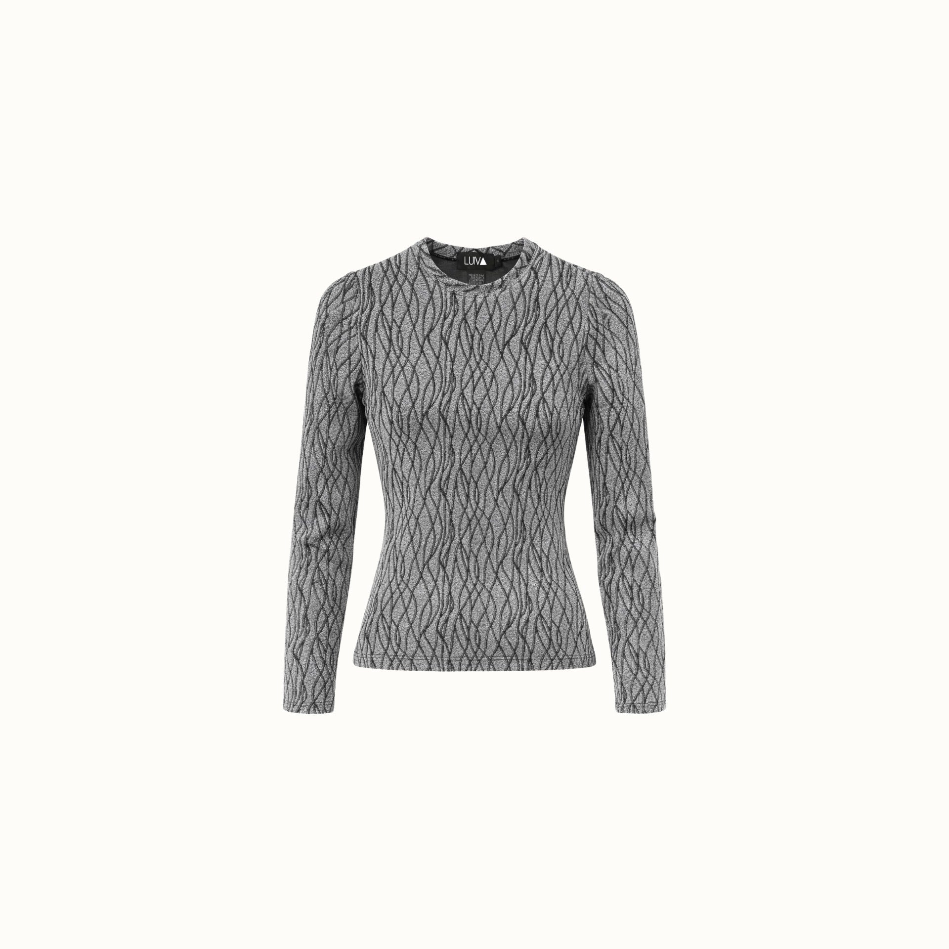 Blusa Bonfin - Malha Lurex Prata