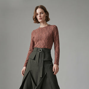 Blusa Bonfin - Malha Lurex Cobre