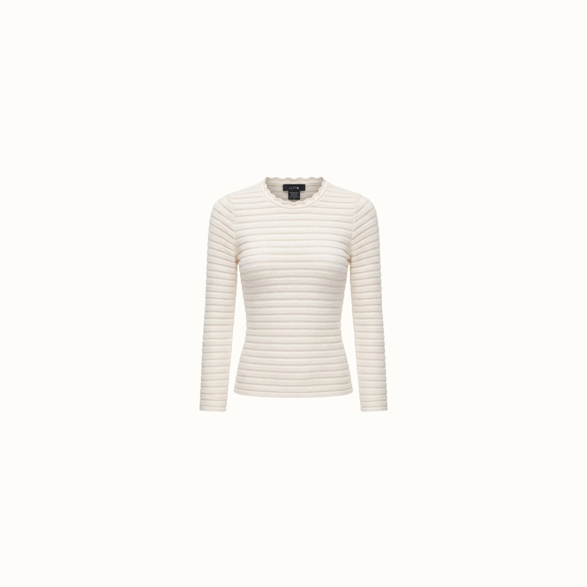 Blusa Bonfin - Malha Tule Listrado Off