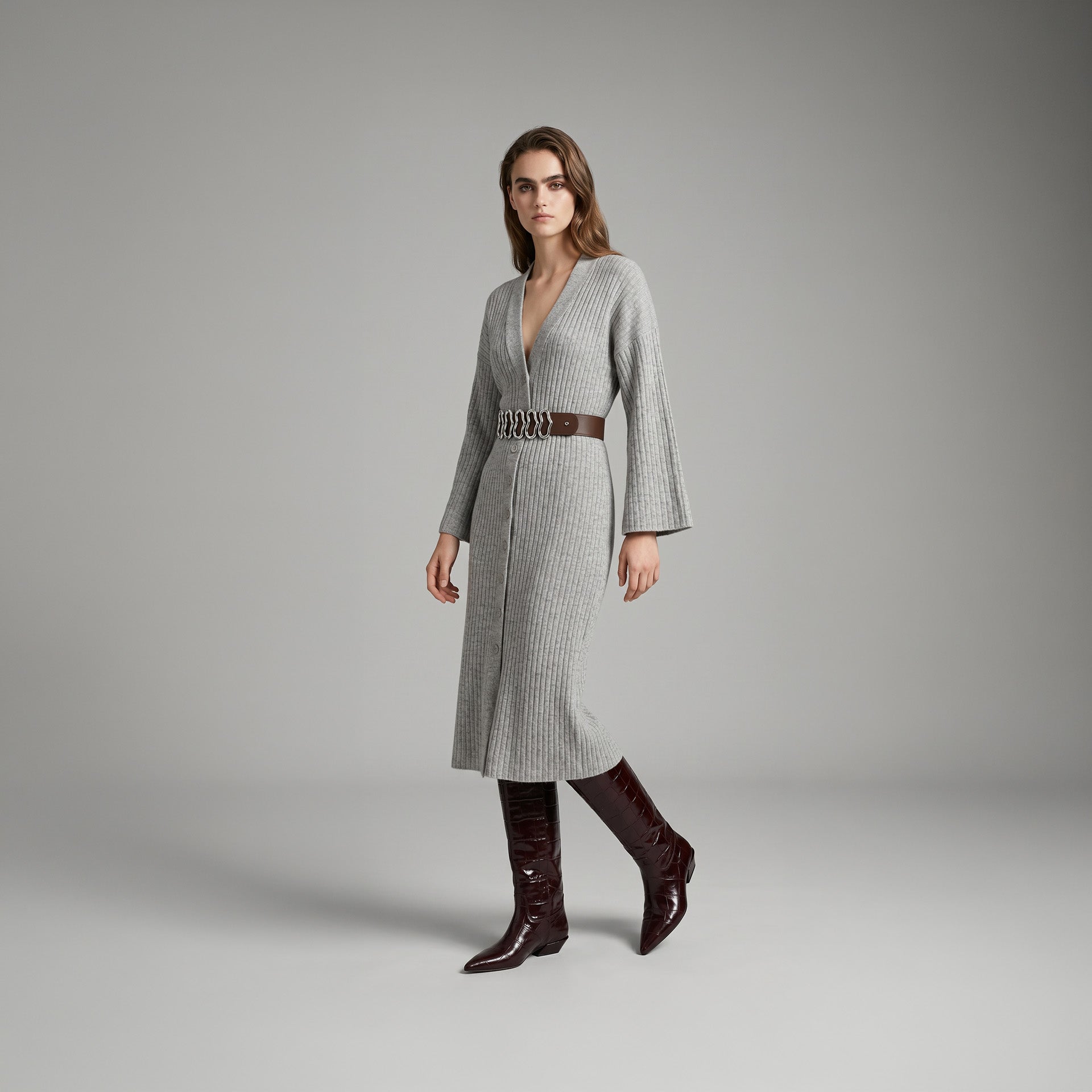 Tricot Longo Jabari - Cinza