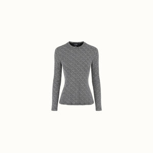 Blusa Bonfin - Malha Lurex Triangulo Prata