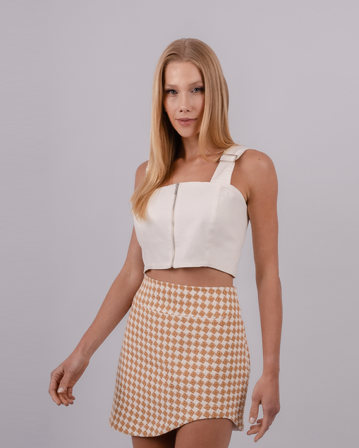 Saia Turmalina - Tweed Bege/Off