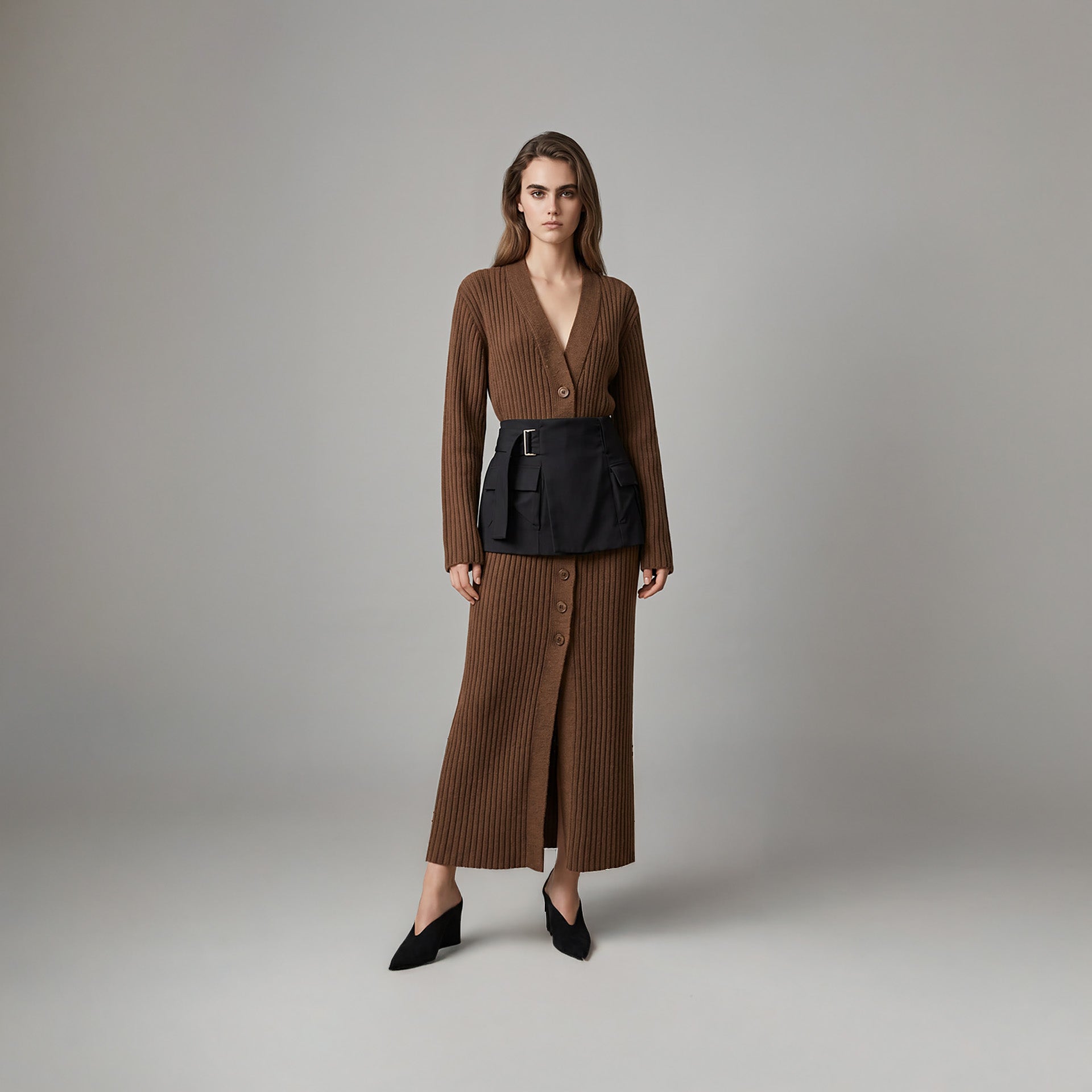 Tricot Longo Jabari - Marrom