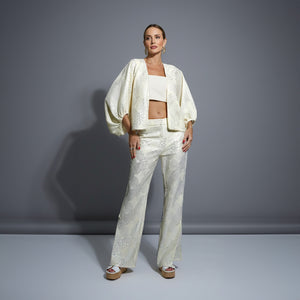 Calça Vaniny - Off Bordado Bolas