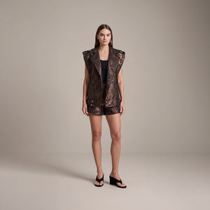 Shorts Voti - Jacquard Dourado
