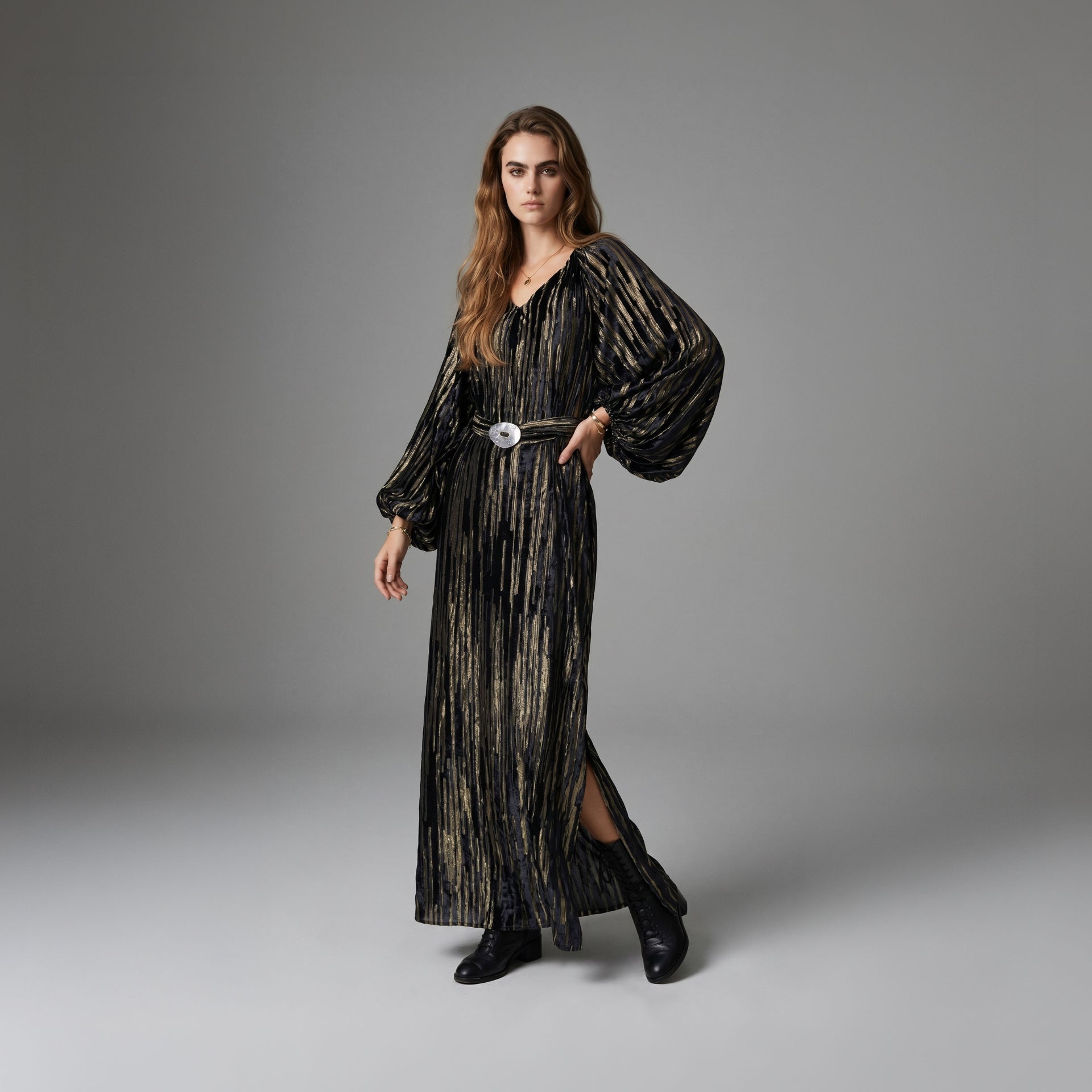 Vestido Elro - Veludo Marinho
