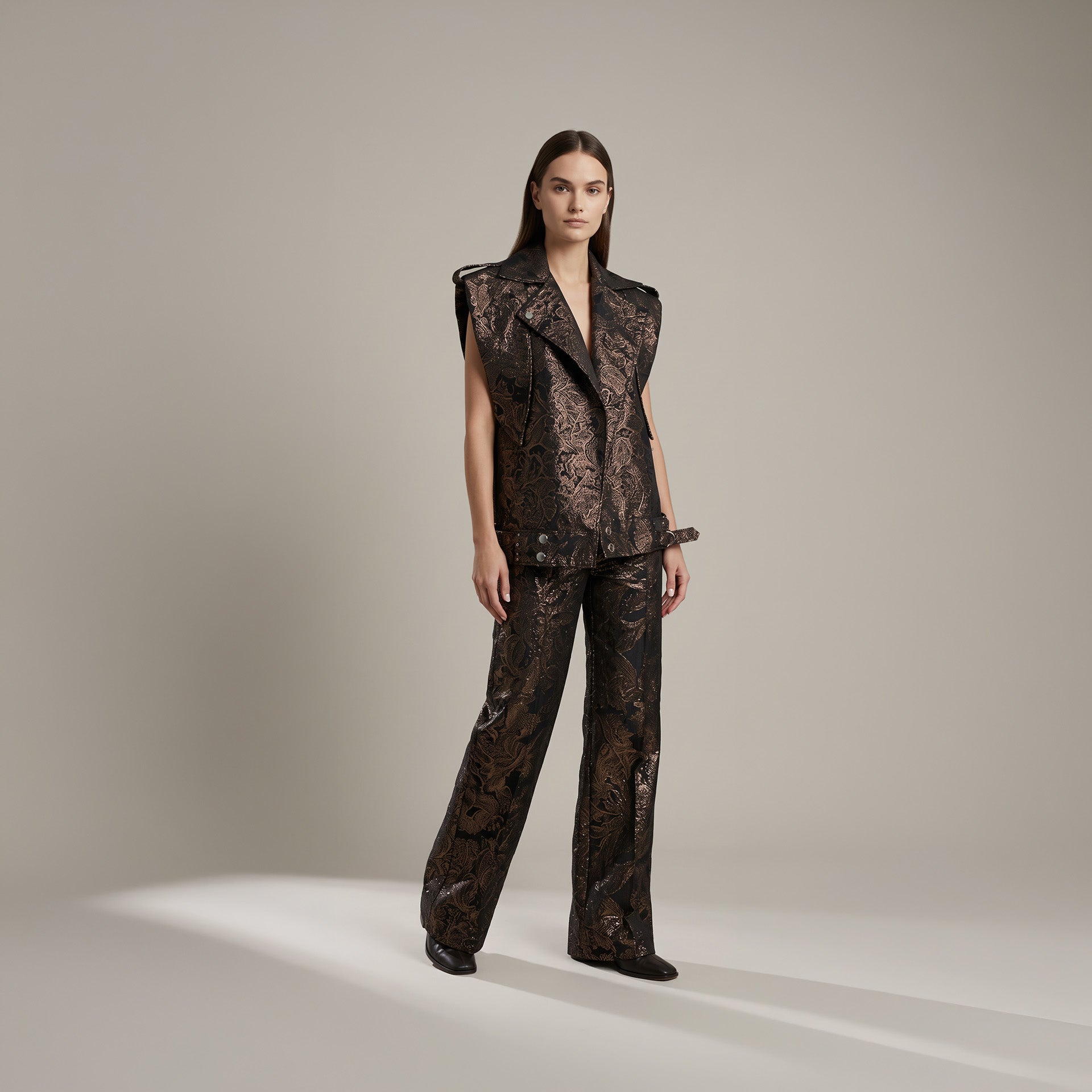 Colete Max - Jacquard Dourado